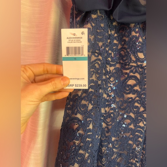 Alex Evenings Long Cold Shoulder, Mother of The Bride Gown - Picture 7 of 8